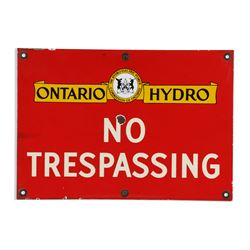 Ontario Hydro Porcelain Sign