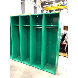 Penco Green Lockers (x4) - 18" x 72" x 18", 1-shelf, 1-coat hanger rod and 2-hooks