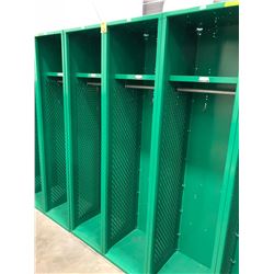 Penco Green Lockers (x4) - 18" x 72" x 18", 1-shelf, 1-coat hanger rod and 2-hooks