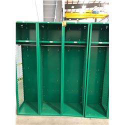 Penco Green Lockers (x4) - 18" x 72" x 18", 1-shelf, 1-coat hanger rod and 2-hooks