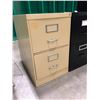 Image 1 : Tan file cabinet 2 drawers 18" x 28" x 29" comes with no key, Black file cabinet 2 drawers 18" x 28"