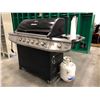 Image 1 : Brinkman BBQ 6 burners, 1 side burner, 65" x 22" x 47", comes with one full propane tank & 3 paper t
