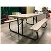 Image 2 : Lifetime collapsible picnic table Grey 72" x 30" Top, Collapsible table 48" x 24" x 29", Arborite 60