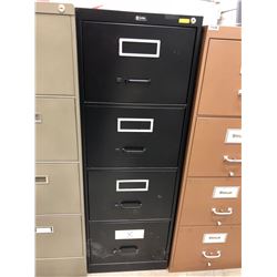 File cabinet 4 drawer black no key 18" x 52 1/2" x 28 1/2"