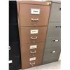 Image 1 : File cabinet 4 drawer brown no key 18" x 51" x 28"