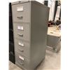Image 1 : File cabinet 4 drawer grey no key 18" x 52" x 26 1/2 has dent in bottom right side