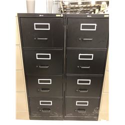 2 File cabinet 4 drawer black no key 18" x 52" x 26 1/2"