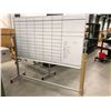 Image 1 : Rolling erasable white board 73 3/4" x 40 1/4" overall height 69" backside has binder rings attached