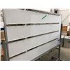 Image 3 : Rolling erasable white board 73 3/4" x 40 1/4" overall height 69" backside has binder rings attached
