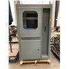 Image 1 : Steel enclosure 42" x 41" x 72 1/2" grey powder coat paint, 3 doors, removable roof, cutouts/hole sa