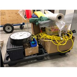 4 Poker chips sets, 2 14" wall clocks, Mastercraft tool box cont. paint supplies, 9 sugar dispensers