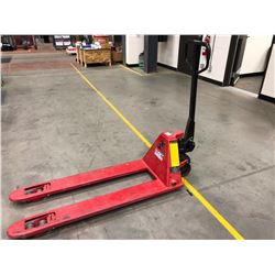 Pallet Jack, Dayton, Capacity 4400 lbs, narrow forks (not to be removed till loadout complete)