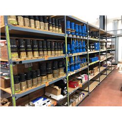 Grey steel shelving 48" x 24" x 96" 6 sections & 36 MDF shelf (contents on shelves not included)