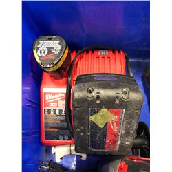 Milwaukee M18 drill, M12 drivers M12 light, 2 extra M12 battery & charging station