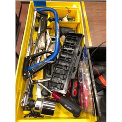 Milwaukee Qty 2 M12 driver, qty 2 M12 battery, M18 battery, charger, assorted tools