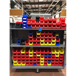 Library cart 60" x 30" x 57" 6 shelfs includes plastic bins