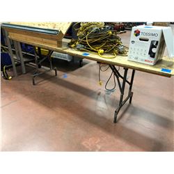 Wooden collapsible table 96" x 24" x 31" with adjustable work surface (table only)