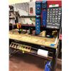 Image 4 : Heavy duty custom rolling work bench 72" x 36" x 73" powder coat black paint, wired with receptacles