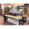 Image 2 : Heavy duty custom rolling work bench 72" x 36" x 73", wired with receptacles