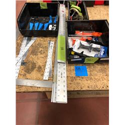 Tyrap pullers, aluminum rulers, carpenter square, Amphenol crimpers Qty 3