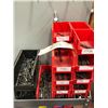 Image 2 : Rolling Cart 36 x 24 x 60 includes new and used taps and drill bits