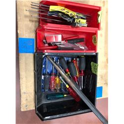 Assorted nut drivers, inspection mirrors, combination squares