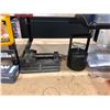 Image 7 : Heavy duty custom rolling work bench 72" x 36" x 73" powder coat black paint, wired with receptacles