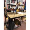 Image 5 : Heavy duty custom rolling work bench 72" x 36" x 73" powder coat black paint, wired with receptacles