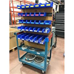 Rolling parts cart 30 x 18 x 60 includes contents