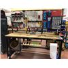 Image 3 : Heavy duty custom rolling work bench 72" x 36" x 73" powder coat black paint, wired with receptacles