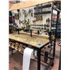 Image 2 : Heavy duty custom rolling work bench 72" x 36" x 73" powder coat black paint, wired with receptacles