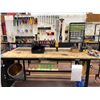 Image 1 : Heavy duty custom rolling work bench 72" x 36" x 73" powder coat black paint, wired with receptacles
