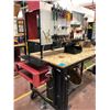 Image 2 : Heavy duty custom rolling work bench 72" x 36" x 73" powder coat black paint, wired with receptacles