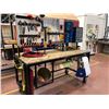 Image 2 : Heavy duty custom rolling work bench 72" x 36" x 73" powder coat black paint, wired with receptacles