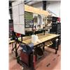 Image 2 : Heavy duty custom rolling work bench 72" x 36" x 73" powder coat black paint, wired with receptacles