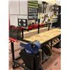 Image 2 : Heavy duty custom rolling work bench 72" x 36" x 73" powder coat black paint, wired with receptacles