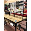 Image 3 : Heavy duty custom rolling work bench 72" x 36" x 73" powder coat black paint, wired with receptacles