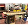Image 1 : Heavy duty custom rolling work bench 72" x 36" x 73", wired with receptacles