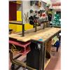 Image 2 : Heavy duty custom rolling work bench 72" x 36" x 73", wired with receptacles