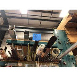 Assorted steel product - pvc pipe, threaded rod, N-174 copper terminal, aluminum channel, aluminum e