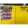 Image 3 : JUSTRITE flammable liquid storage cabinet 34" x 34" x 65" 2 shelves 1 roller tray no key