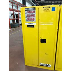 JUSTRITE flammable liquid storage cabinet 34" x 34" x 65" 1 shelf 1 roller tray no key
