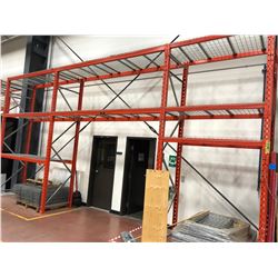 Orange Pallet racking 3 sections (shelving only)
