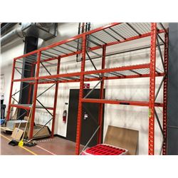 Orange Pallet racking 3 sections (shelving only)