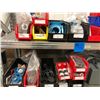 Image 2 : Galvanized shelf, assorted contents, GFCI breakers qty 4, Meltric plugs, twist lock receptacles, fib