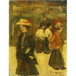 Women in Hats; du Houen (Dutch, 20th century)