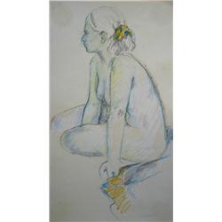 Girl with Scarf; Sue Coburn (Canadian, 20th century)