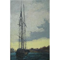 Sailing Ship at Anchor; Rene de Vos (Canadian, 20th century)