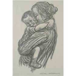 Junge Mutter mit Saugling; Kathe Kollwitz (German, 1867-1945)