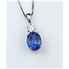 Image 3 : 18CAI-8 TANZANITE  DIAMOND PENDANT